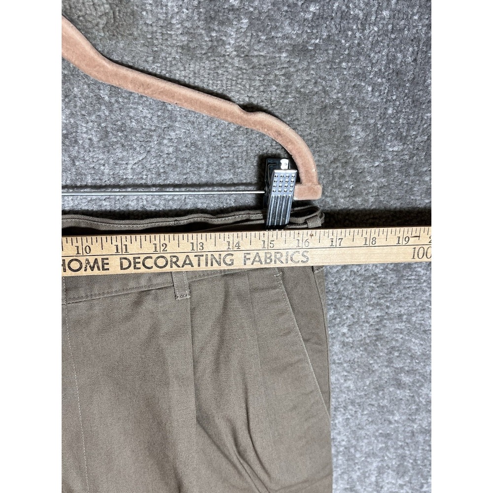 Vintage Haggar Casuals Pleated Chino Pants Men Sz 34x32 Brown Cotton Pockets USA - Picture 7 of 10